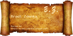 Bradl Zdenka névjegykártya